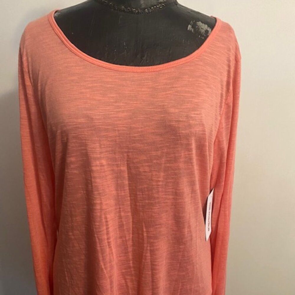 Marika Coral Lantana cut out back top, size XXL